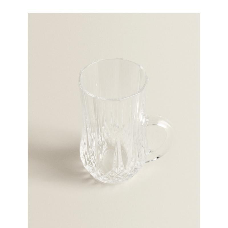 Klart glas vand kop te kop krystal relief flaske med håndtag drinkware business: Default Title
