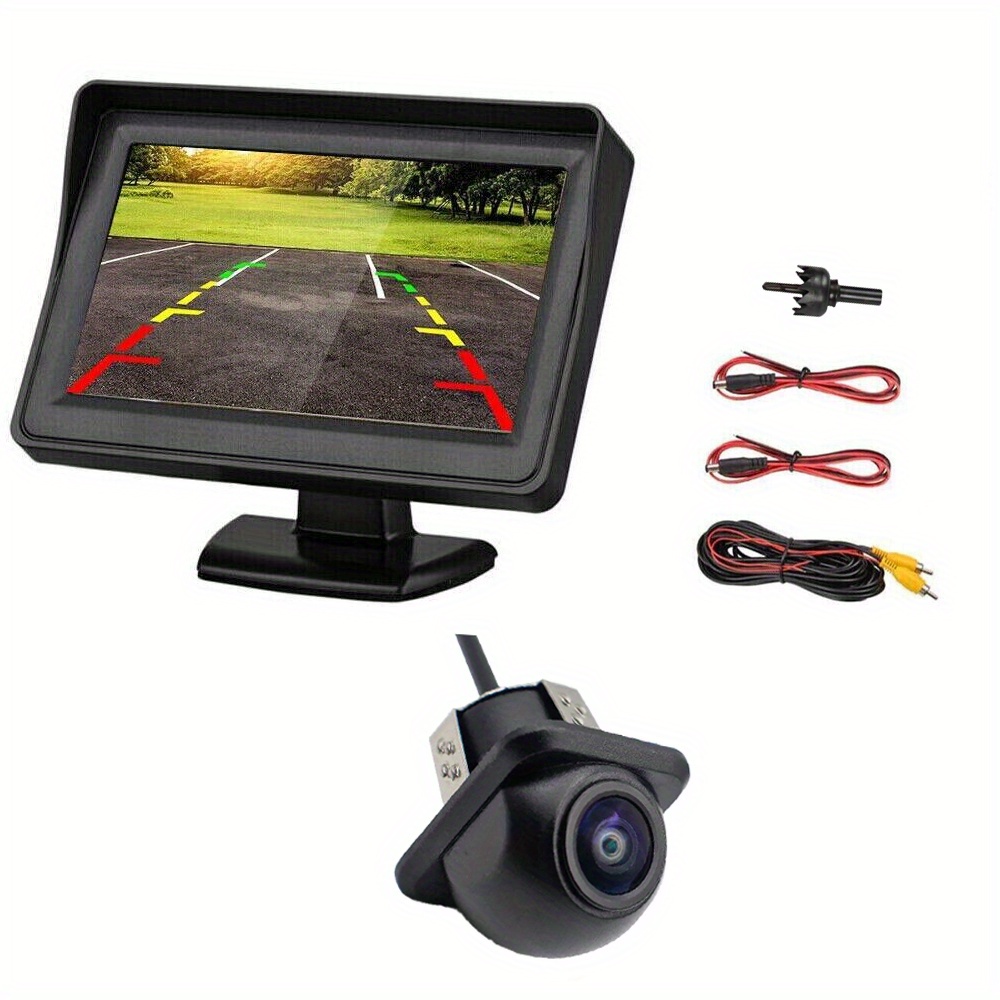 10.92cm Car Backup Camera System with HD Monitor & Wide-Angle Rear View, Night Vision,Easy Install Fit for Cars,Trucks,SUVs, RVs
