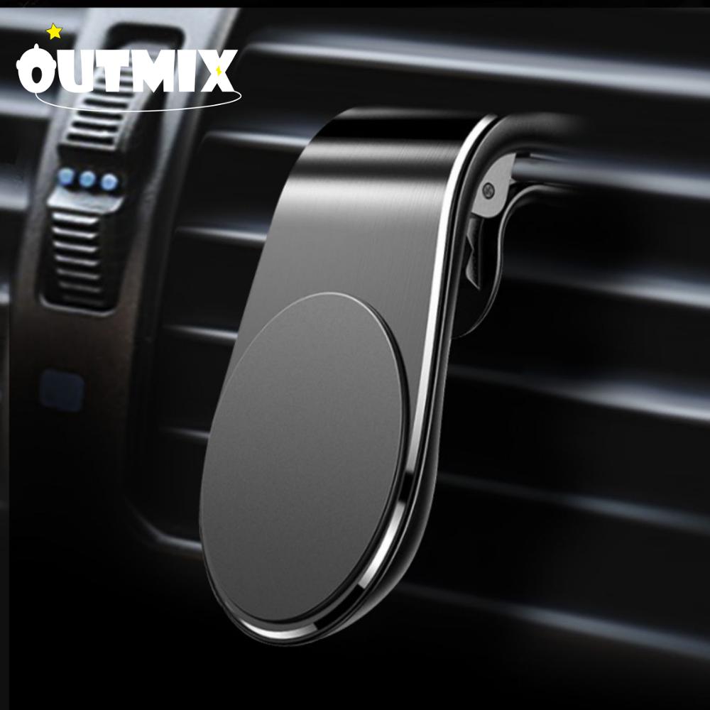 Outmix Metalen Magnetische Auto Telefoon Houder Mini Air Vent Clip Mount Magneet Mobiele Stand Voor Iphone Huawei Xiaomi Smartphones In auto