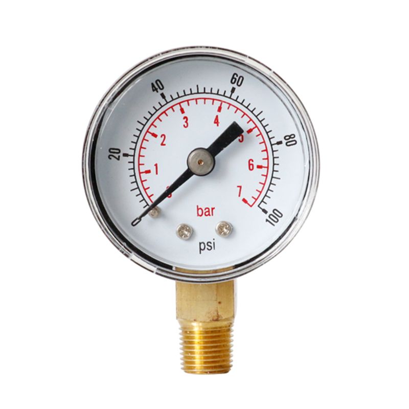 40mm dobbeltskala trykmålere 1/8 " bspt bundmontering 15/30/60/100/160/200/300 psi & bar til luft, gas, vand, brændstof, væske: Sort