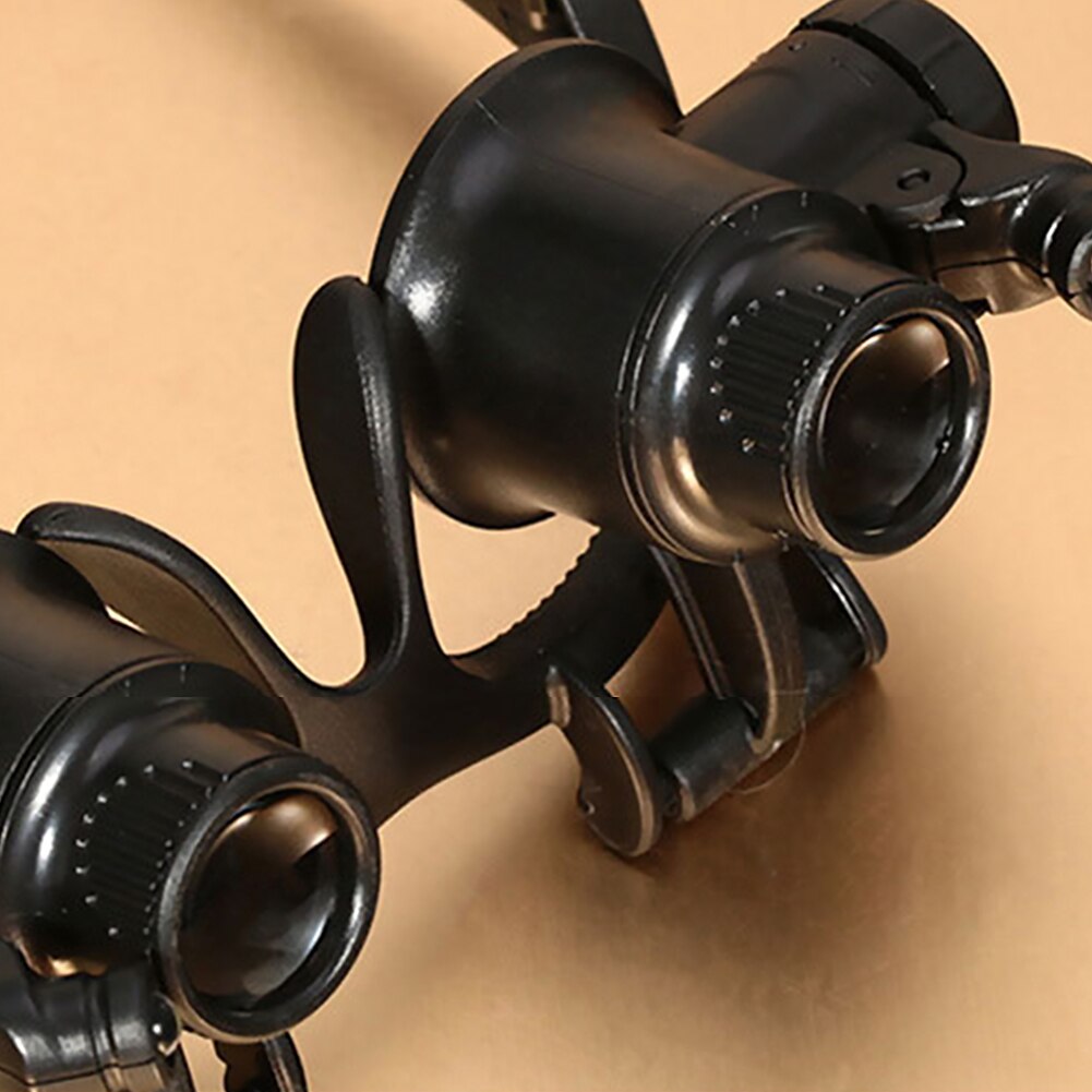 Magnifying Glass Glasses Loupes Magnifier Eyewear with LED Lighting Watch Repair 10X/15X/20X/25X Lens