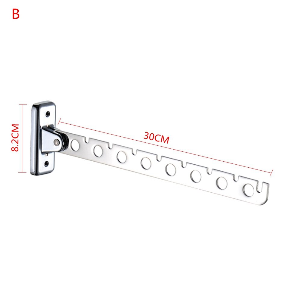 Opklapbare Rvs Wall Mounted Hanger Haak Garderobe Garderobe Fold Hanger: B