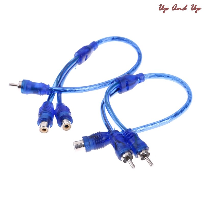 2 RCA Female To 1 RCA Male Splitter Car Audio Adapter Cable Wire Connector Car Audio System Subwoofer Portable Speaker