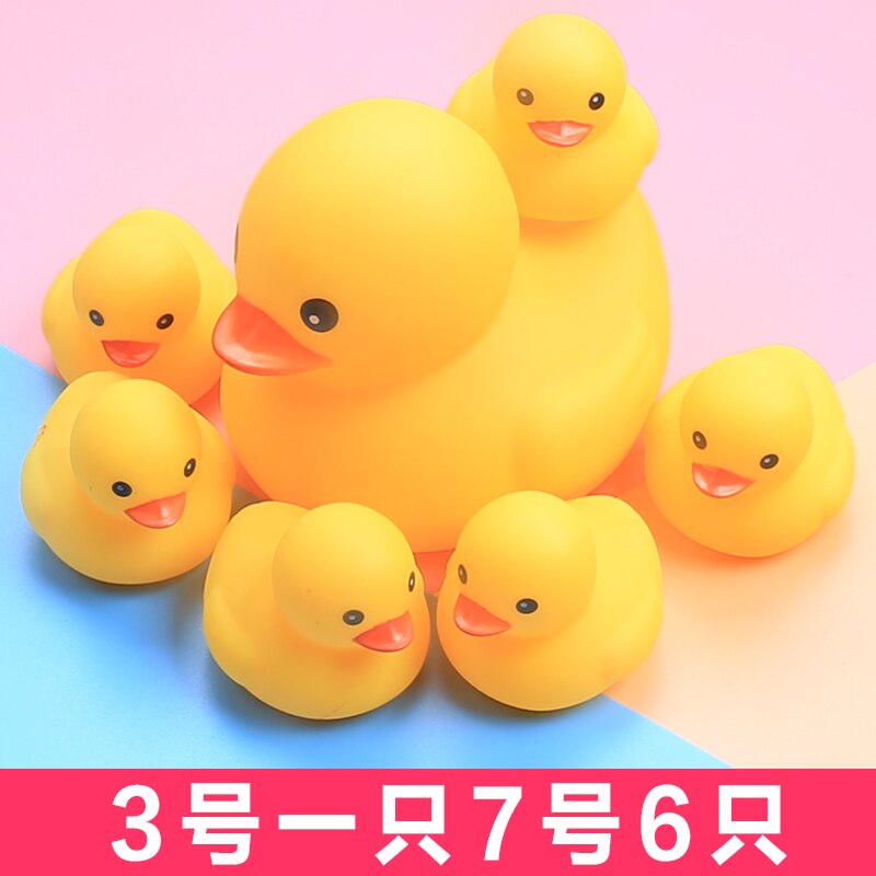 5pc BabyToy Bad Ente Gelbe Ente Lustige Mädchen Junge Kinder Strand Schwimmen Kawaii Nette Wasser Float Gummi Badewanne spielzeug für Kinder: 1pcNo3  6pcs No7