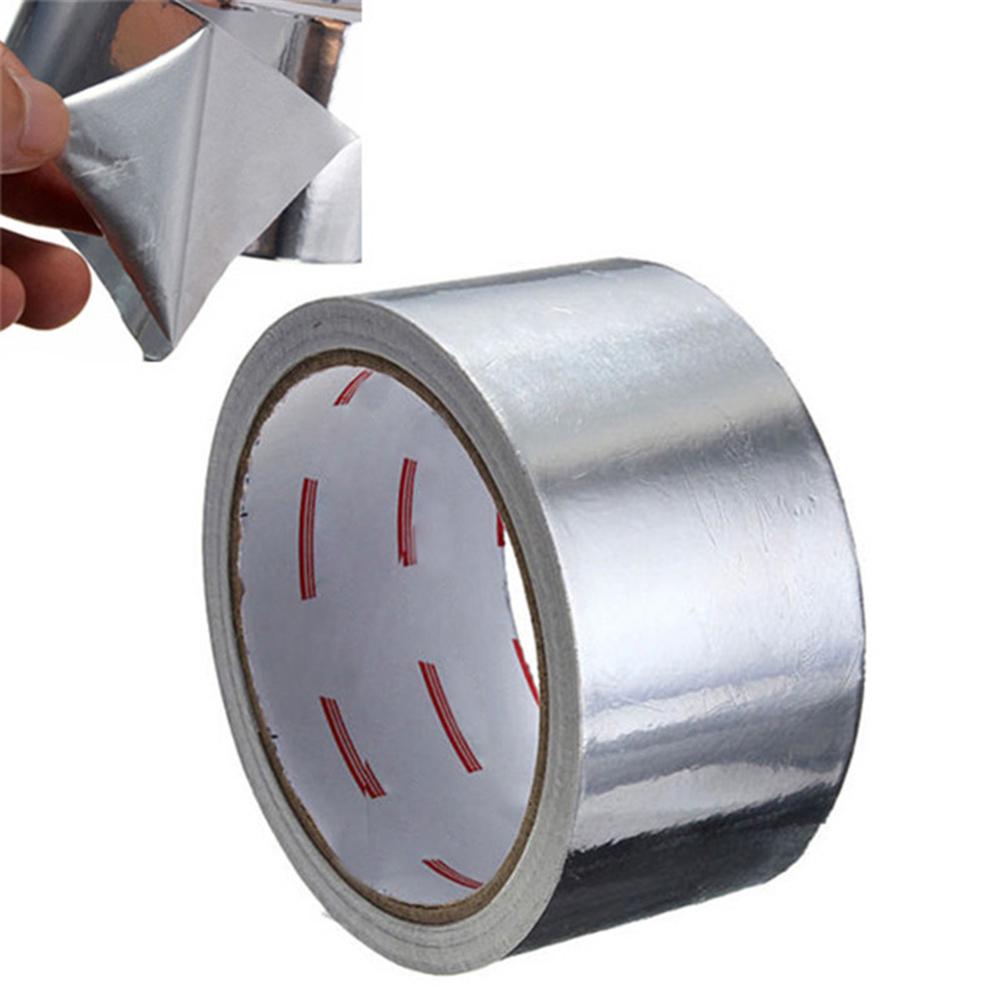 1 Roll Aluminiumfolie Plakband Hittebestendig Afdichtingstape Hittebestendigheid Pijp Reparatie Plakband 5Cm * 17M