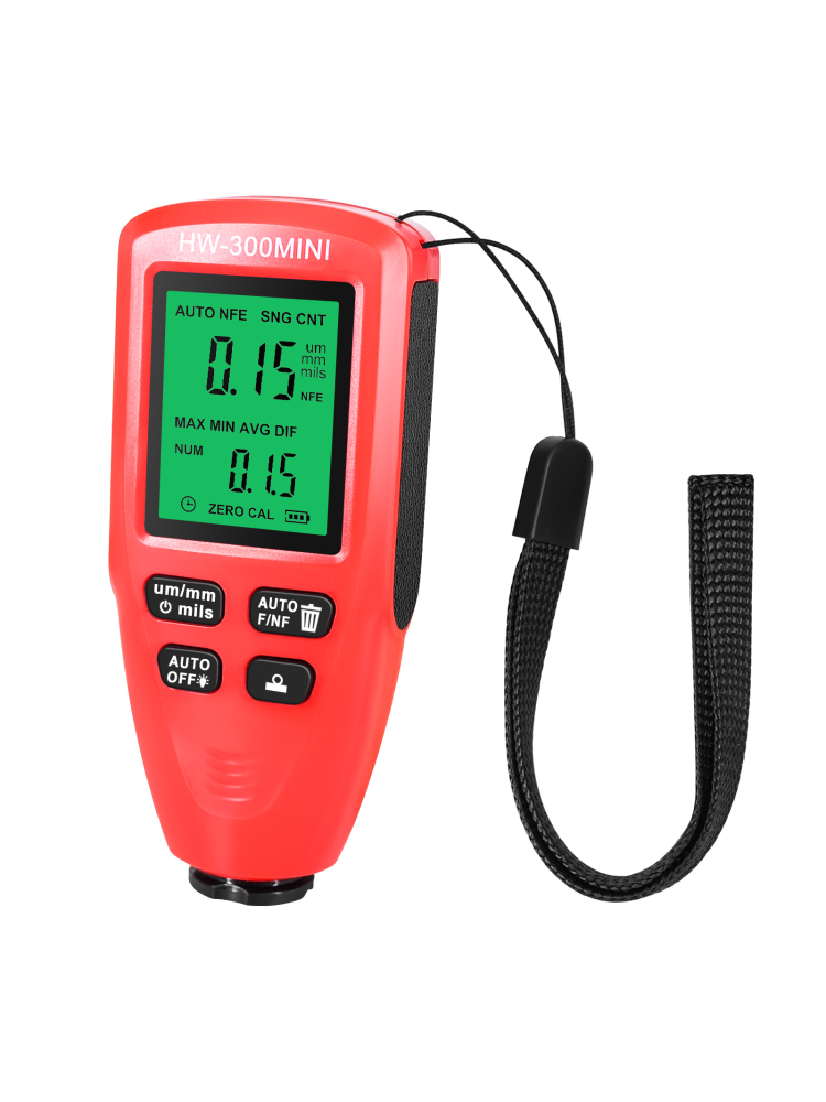 Paint Thickness Gauge Car Coating Thickness Meter for Automobile Paint Inspection Manufacturing Industry Metal Surface: RED