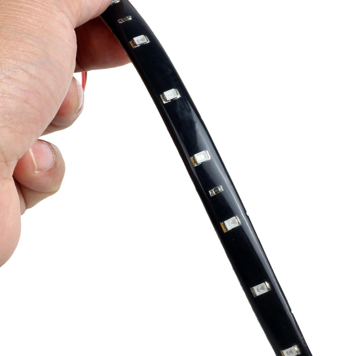 2pcs Car Auto Motorcycle Strip Lights 30CM Blue DC 12V 15 LED SMD Waterproof Flexible Light Flexible Car LED Light Bulb