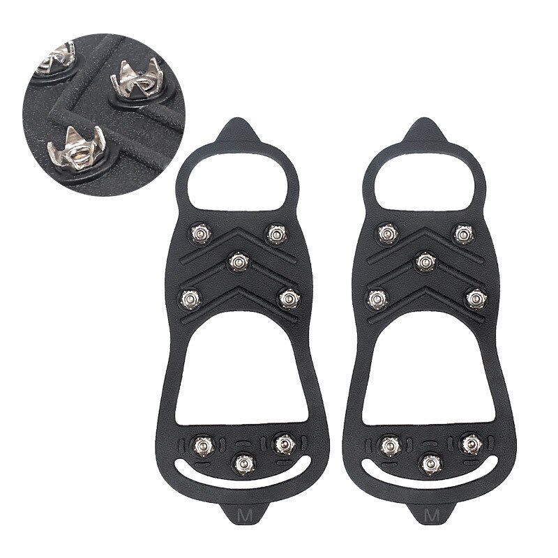 Espinho de sapato para escalada, sapato antiderrapante de neve para saltos, pontas, 8 pinos, 1 par