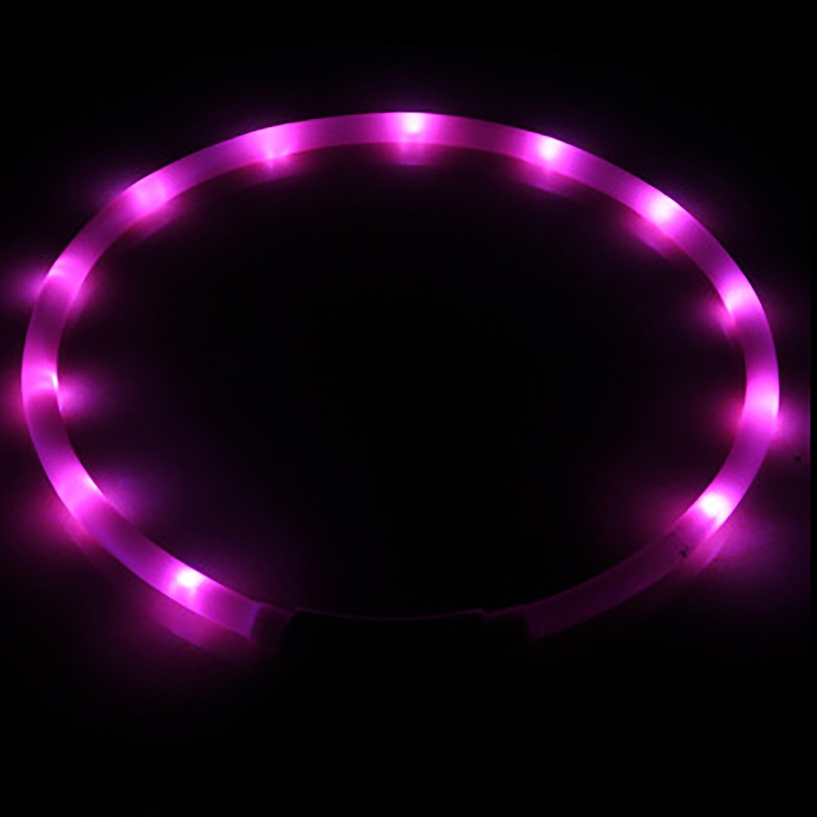 Led Lichtgevende Halsband Usb Opladen Hond Kleur 12 Led Halsband Lichten Night Honden Halsbanden Glowing Night Veiligheid Flashing Halsbanden: Pink 