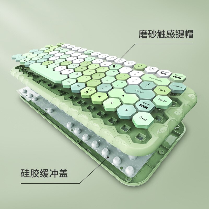 Ensemble clavier et souris sans fil rose pour fille, mini, cœur