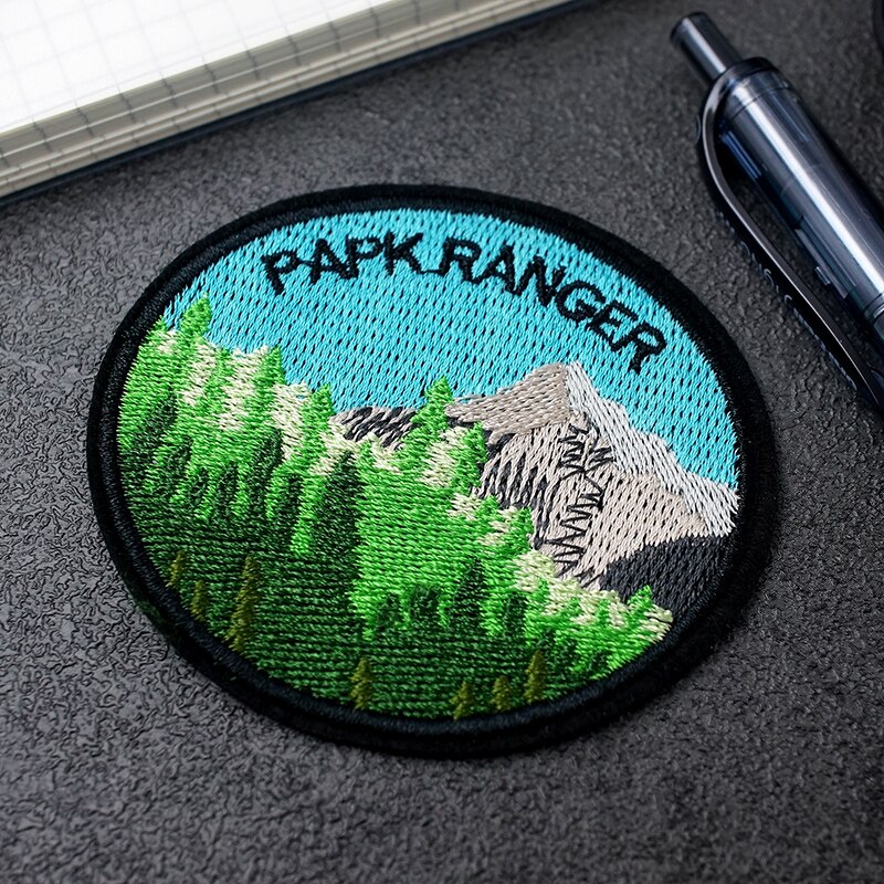 PARK RANGER Size:7.2x6.5cm Patches Embroidery Applique Ironing Sewing Supplies Decorative Badges For Clothing