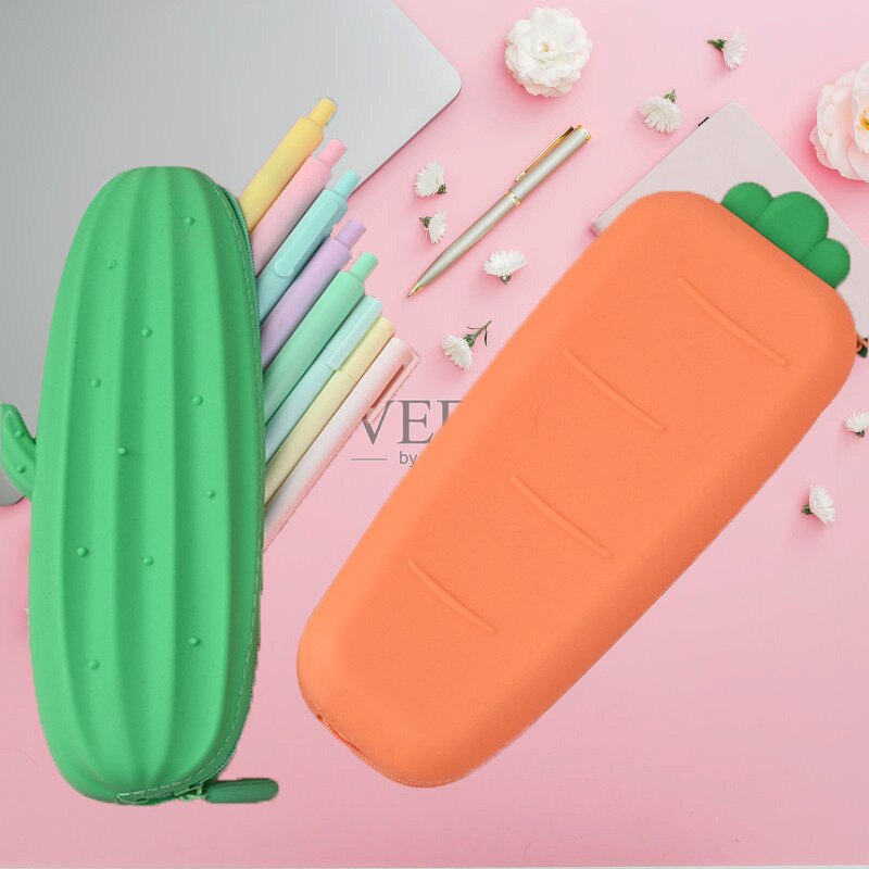 Siliconen Etui Stereo Wortel Cactus Creatieve Nul Portemonnee Grote Capaciteit Etui Jelly Portemonnees