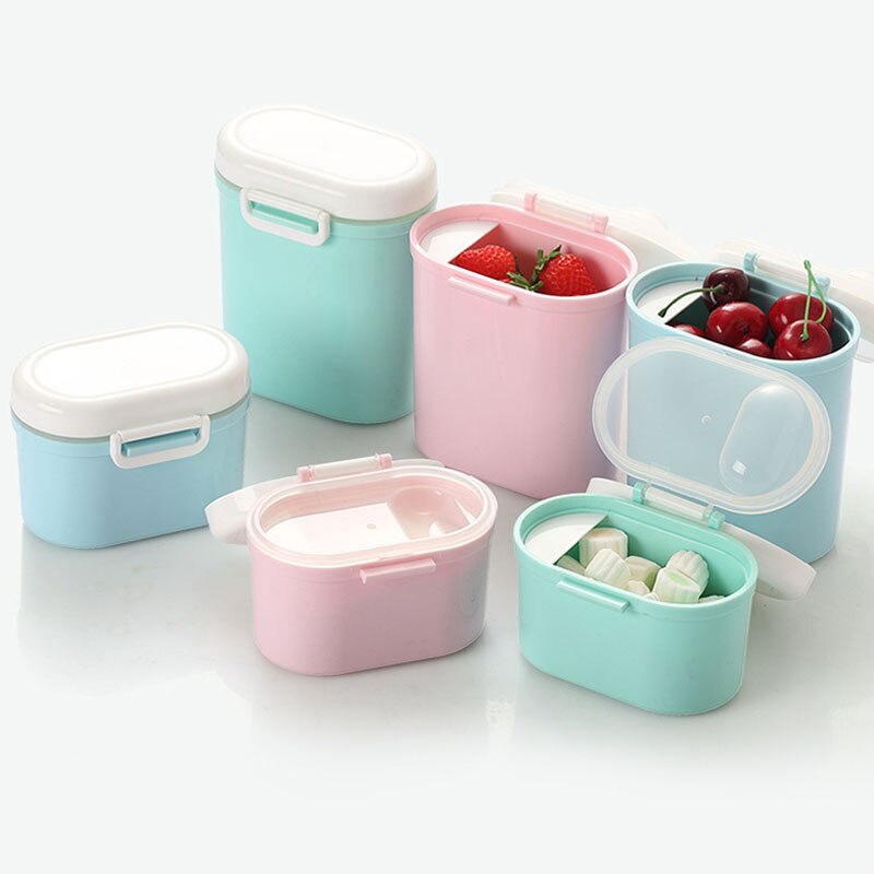 2Pcs Baby Melkpoeder Container Draagbare Formule Voedsel Opslag Dispenser Baby Verzegelde Baby Melk Doos Draagbare Voedsel Opslag Roze