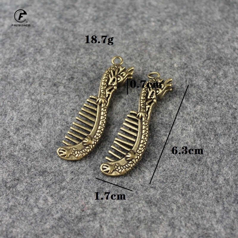 Vintage koppar drake karp figurer bilnyckelring hänge retro mässing kinesisk prydnad heminredning tillbehör: Drakhuvud -18.7g