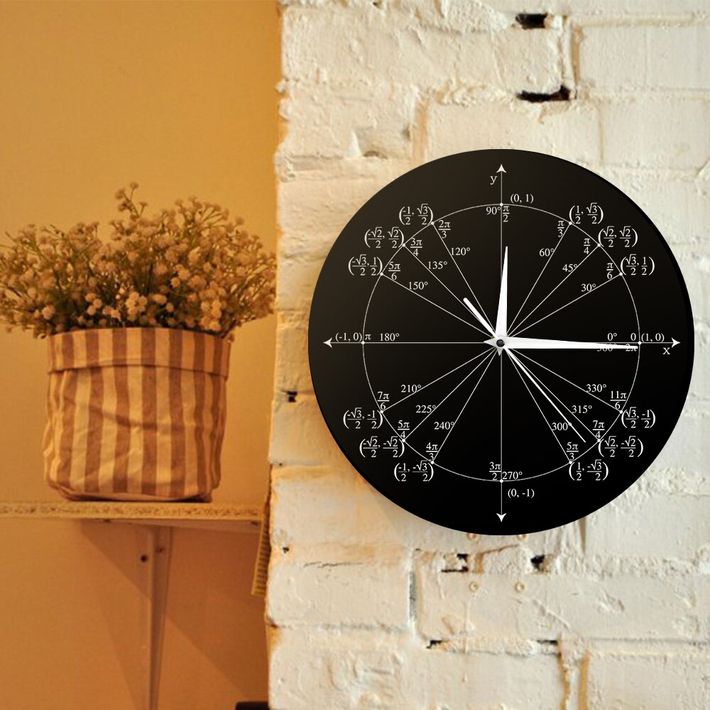 Trigonometry Pre Calculus Classroom Decor Geometry Unit Circle Math Teacher Wall ClockRadian Labeled Angles Values Watch