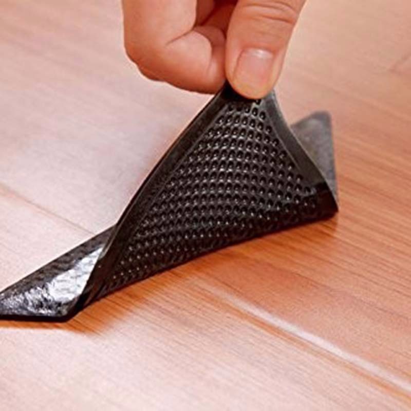 14.5*10.5cm gjenbrukbare antiskli gummi gulv ryddig teppe matt teip klistremerke svarte hjørner pute vaskbart teppe griper kork dørmatte