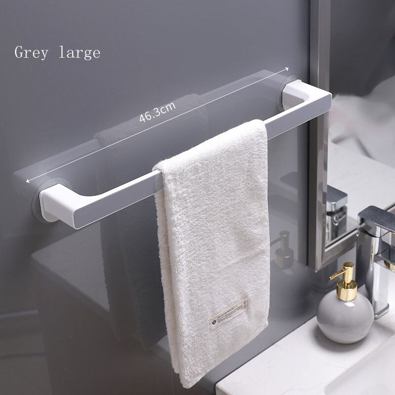 Zelfklevende Handdoek Houder Rek Wandmontage Handdoek Hanger Badkamer Handdoek Bar Plank Rolhouder Opknoping Haak Badkamer Organizer: Gray long