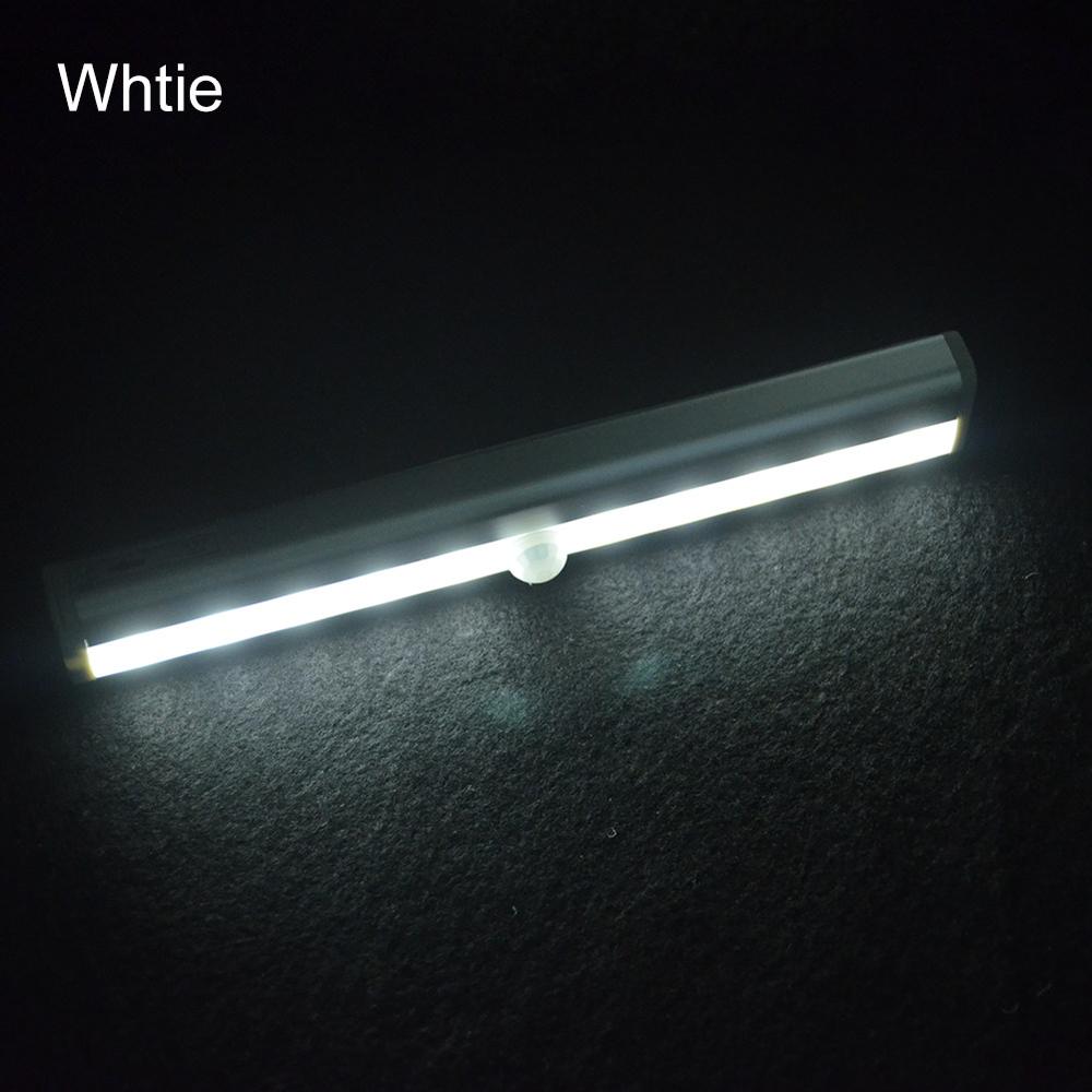 Sensor de movimiento LED Night Light 6 10 LED alto lumen PIR lámpara bajo luces del Gabinete cocina armario emergencia Iluminación: Blanco / 10 LEDs 4AAA Battery