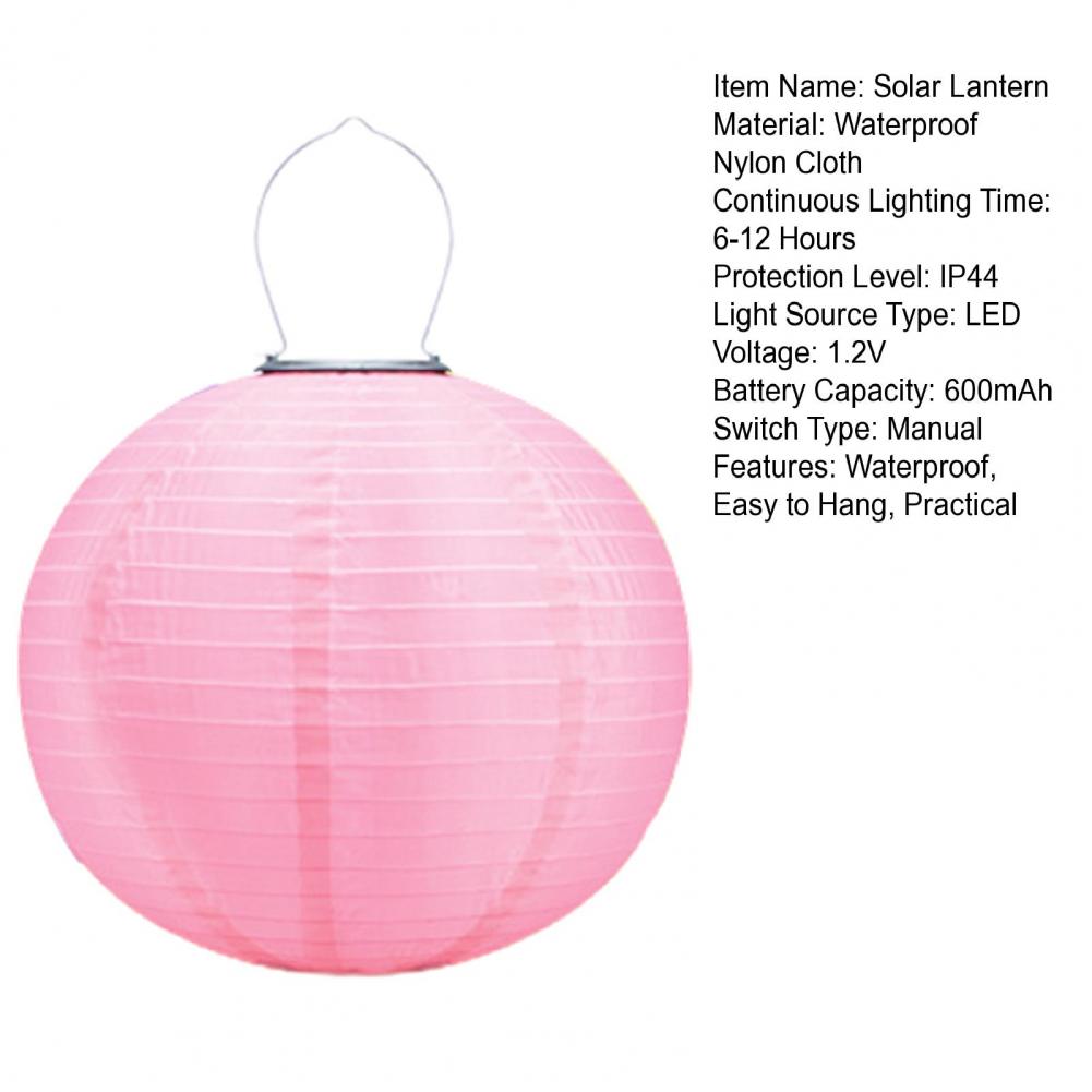30cm Solar Chinese Style Lantern Hanging Lamp IP44 Waterproof Automatic Charging Outdoor Solar Lantern LED Garden Decor Light
