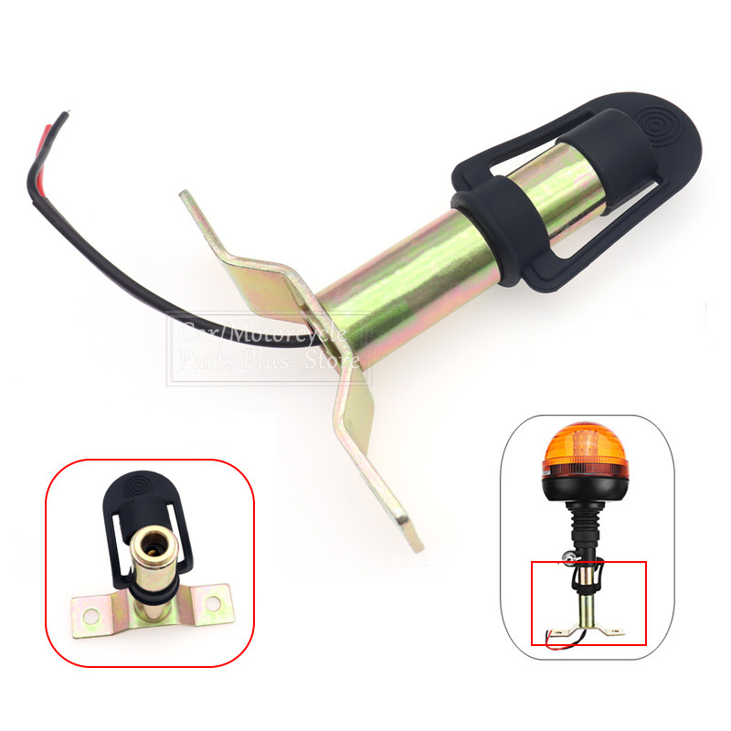 Metal Rotating Flashing Beacon Mount Bracket Flexible Stem DIN Pole Tractor Mounting Light Warning Light Accessories