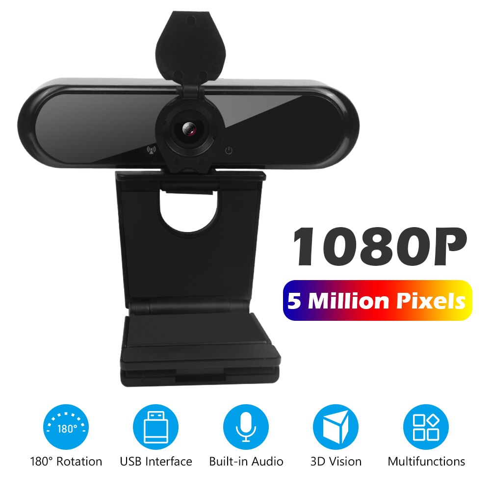 Cámara web con micrófono giratorio para PC, webcam de grabación de vídeo para trabajo, minicámara web 1080P, 720P, 480p, HD: K1