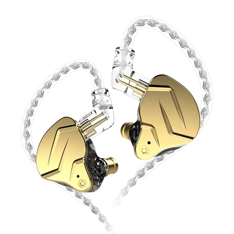 KZ ZSN Pro X 1BA + 1DD Unidad de controlador híbrido auricular de alta fidelidad auricular de Metal en el oído bajo auriculares deportivos ZST ZSN AS10 ZS10 ZSX C10 C12 DB3: Gold no mic