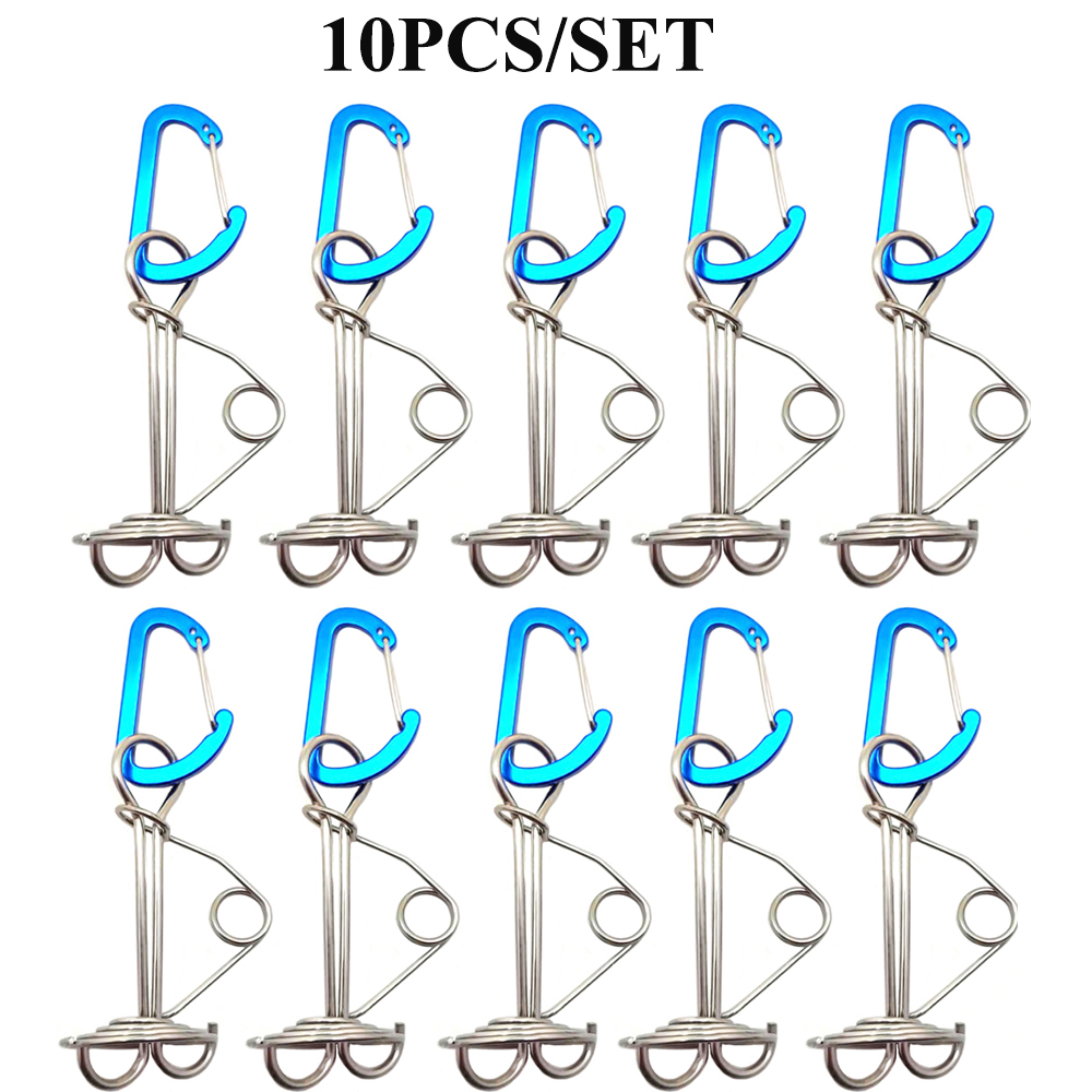 Kołek do pokładu ośmiornicy w kształcie spirali z karabińczykiem, klamry do liny wiatrowej, paliki do namiotu, kołek do deski sprężynowej, 5 szt., 10 szt.: zielone światło