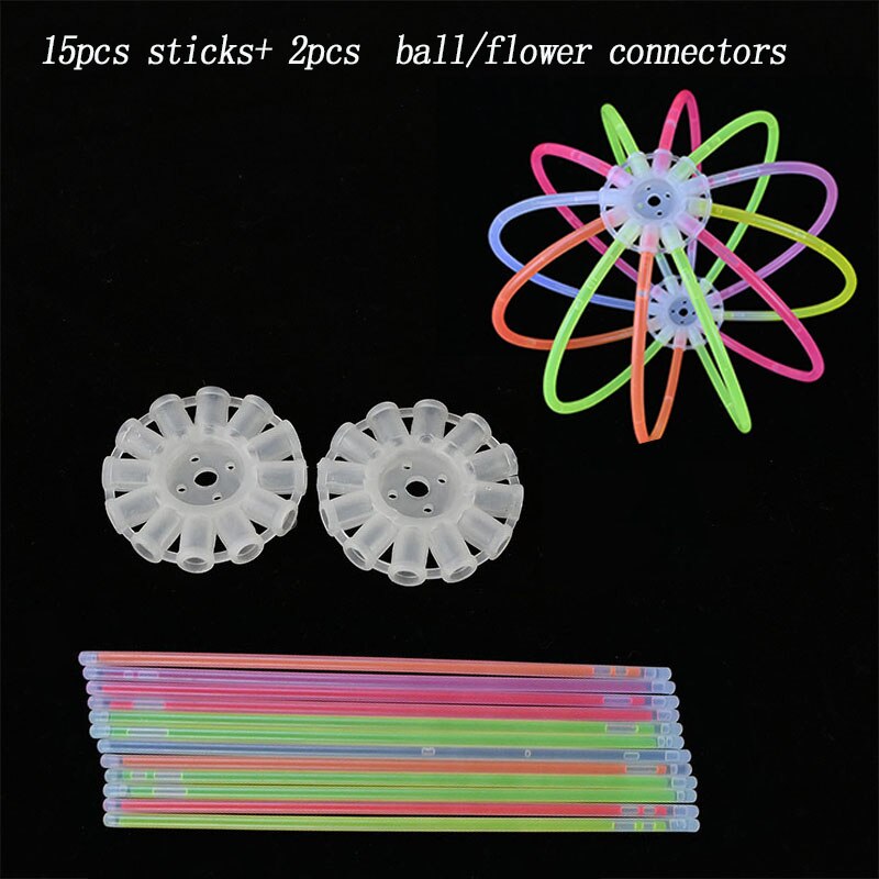 Varillas luminosas de colores combinados, gafas de juguete, diademas, pulseras, accesorios fluorescentes para decoración de fiestas, festivales y bodas: set1