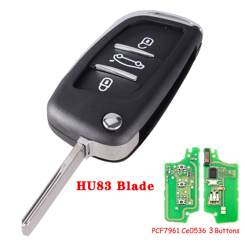 KEYYOU FRAGEN FSK Geändert Auto Schlüssel Für Peugeot 207 307 407 208 308 408 607 Partner CE0523 Ce0536 433mhz ID46 2/3 Tasten: FSK modulation / 3BT HU83 CE0536