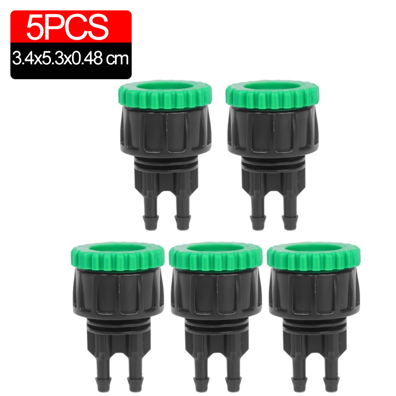 5/1pc kranadaptere 2 -veis splittere dryppvanningsslangekobling til gårdsbruk hagevanning vanningstilbehør plante blomsterbed: Sølv