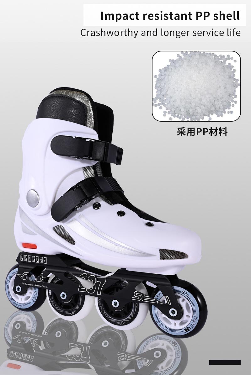 Flat Roller Skating Inline Shoes Beginner Adult Roller Skate Shoe Sliding Patins Size 35-44 Women Men Sneaker Flat Figure: White / 42