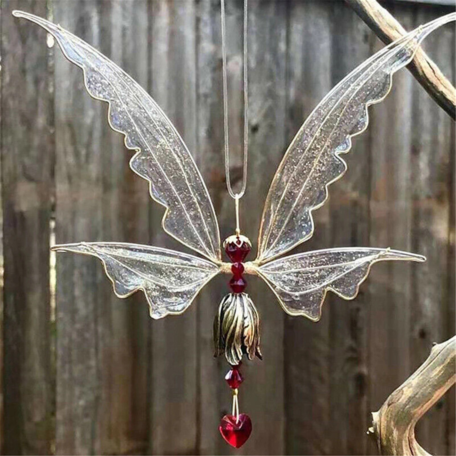 Butterfly Fairy Crystals Suncatcher Sun Catcher ing Window Décor: red