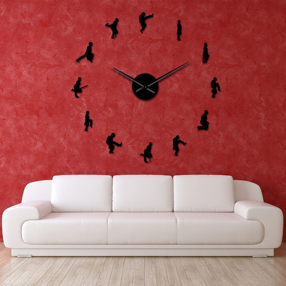 Ministerie Van Domme Wandelingen Moderne Wandklok Britse Comedy Handgemaakte Pop Cultuur Muur Art Sticker Frameloze Grote Klok Muur Horloge