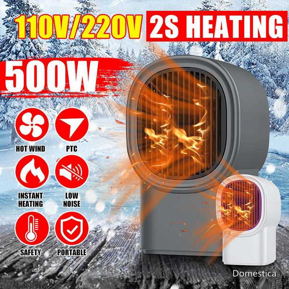 110-220V Wall-Outlet Mini Electric Air Heater Powerful Warm Blower Fast Heater Fan Stove Radiator Room Warmer For Home Office