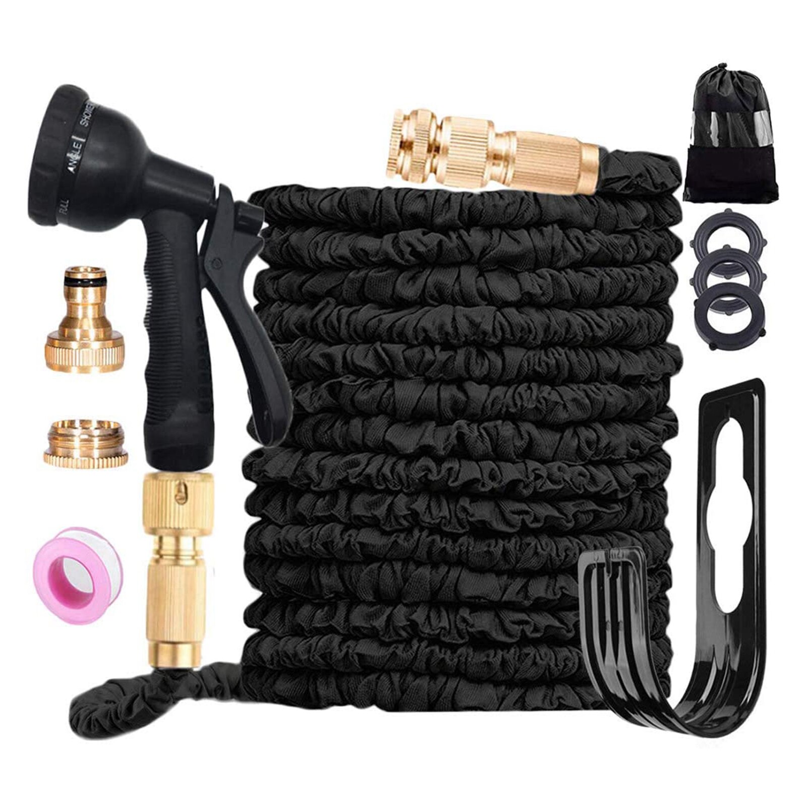 100FT Garden Hose Flexible Extendable Magic Water Hose Garden Watering Pipe Sprayer Nozzle Universal Connector