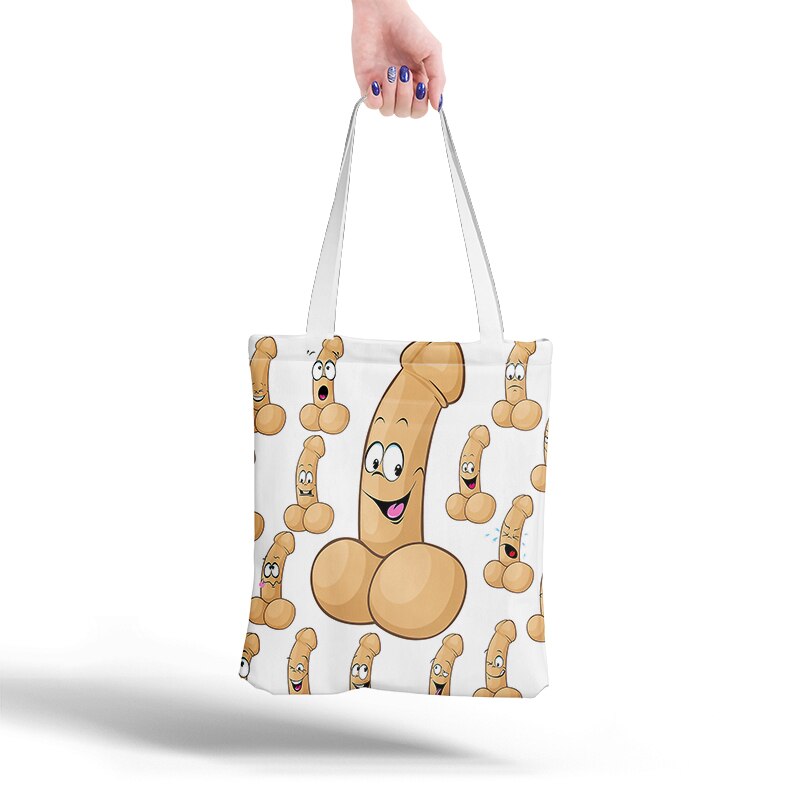 Lerret tote bag shopping reise kvinner øko gjenbrukbare skulder shopper vesker harajuku høy kapasitet shopping bolsa: Stil 5