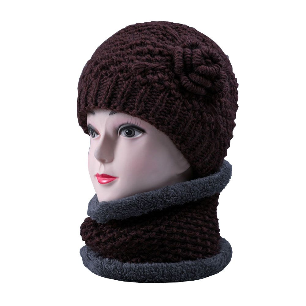 Chapeau épais pour mère, cagoule, bonnet de grand-mère, tricoté en laine, pour femme d&#39;âge moyen: coffee