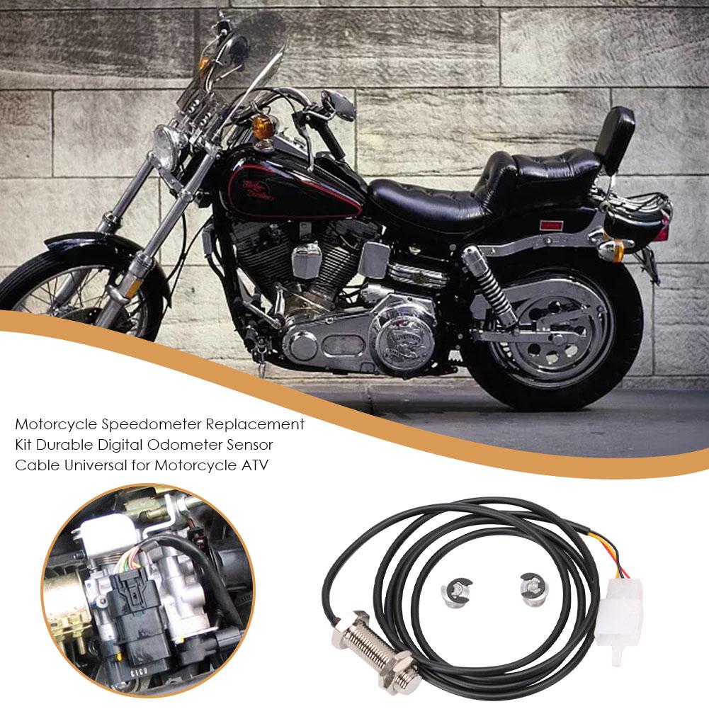 Motorcykel speedometer udskiftningssæt holdbart digitalt kilometertællersensorkabel universal til motorcykel atv