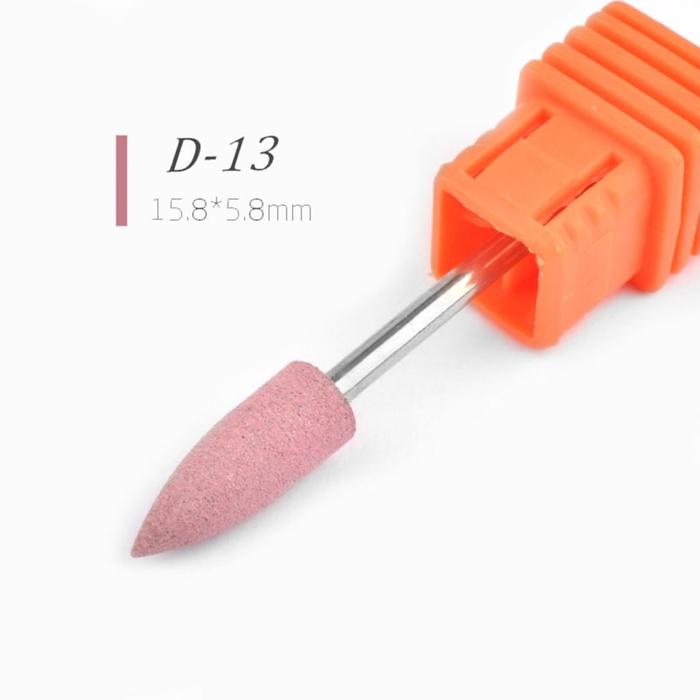Prego broca ferramenta de plástico cerâmica prego moagem cabeça plana lixadeira aparelho manicure pedicure ferramentas: D-13