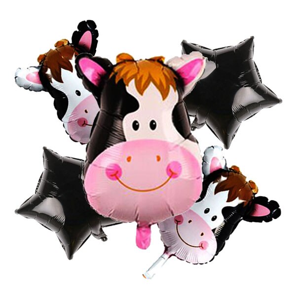 5 Stuks Koeien & Mini Koeien En 18 Inch Star Ballonnen Feestartikelen, animal Party Mylar Ballon Voor Verjaardag Ballon Boeket Decor: crow set