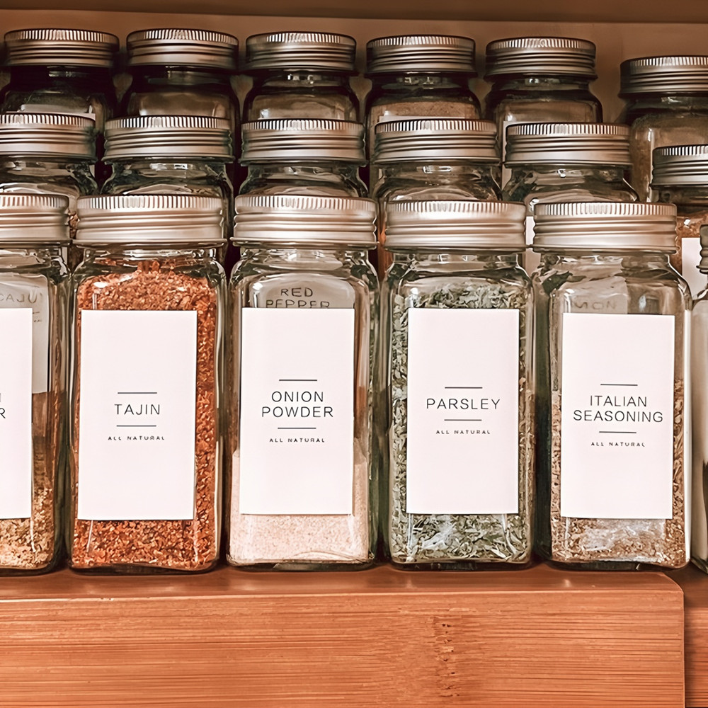 Spice Jar Labels, Modern Collection, Water and Oil Resistant Stickers, Kitchen Organization Stickers, by The Dweling Comp