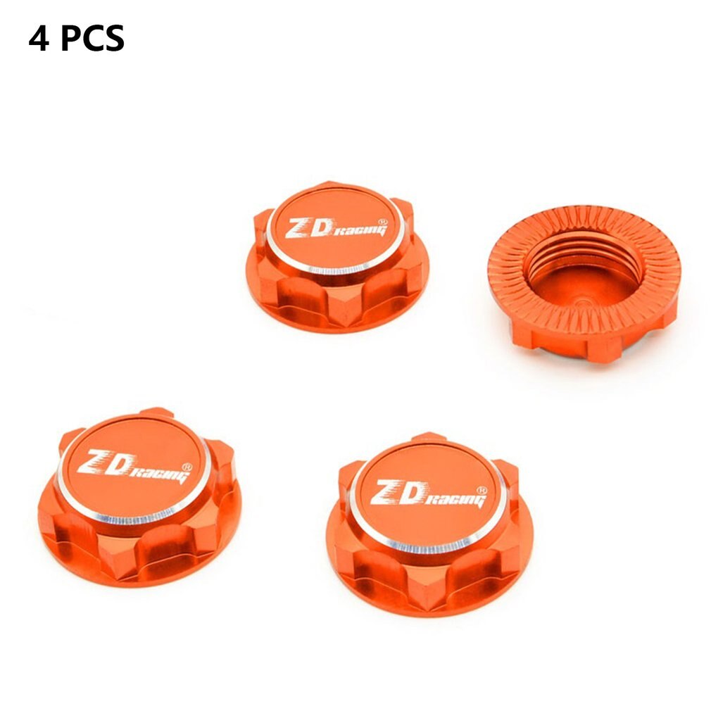 Exquisite En Duurzaam Lichtgewicht Aluminium 17Mm Hex Wielmoeren Stofdicht Anti-Skid Antislip Voor 1/8 Rc auto: Oranje
