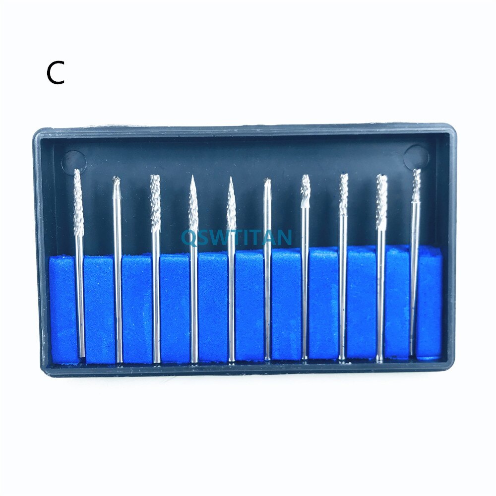 1set Dental Lab Drills Tungsten Steel Carbide Burs Teeth Whitenning Tooth Polishing Drill: Type C