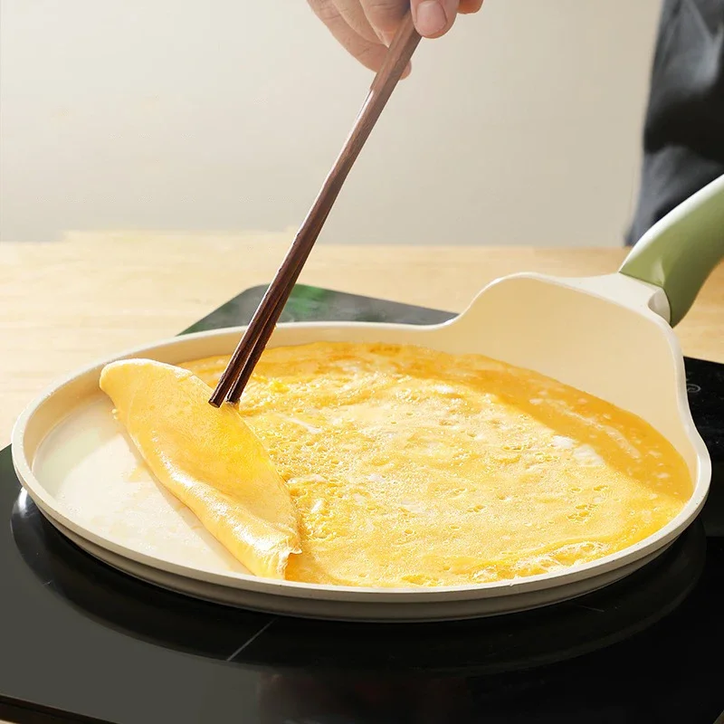 Padella per pancake per colazione Rivestimento in ceramica Padella antiaderente Vassoio per pizza Padella Fornelli a gas e fornelli a induzione Pentole per la casa