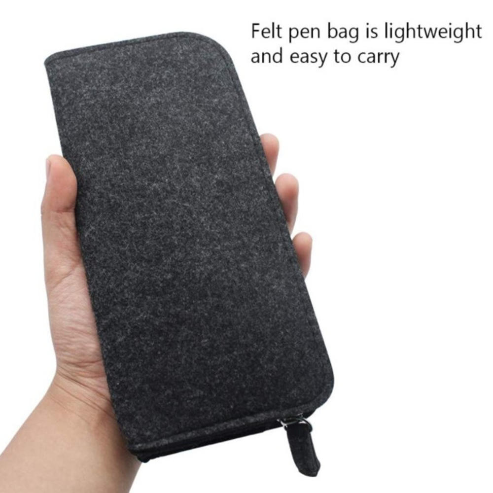 Vilt Potlood Tas Stof Etui Pennenbakje School Kantoorbenodigdheden Briefpapier Pouch Purse Opslag Leuke Make Tassen Pennenbakje: Round Light Grey