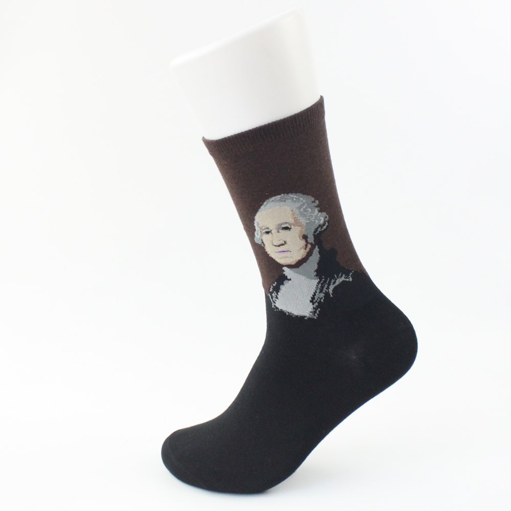 1pair Autumn winter Retro Art Sock Van Gogh Mural World Famous Oil Painting Series Men Women Socks Funny Socks: 04