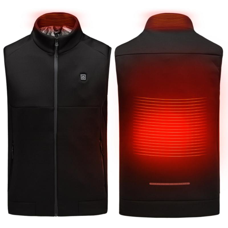 Winter Warm Electric Heated Vest USB Rechargeable Infrared Heating Vest Jacket Outdoor Flexible Thermal Clothing Waistcoat Vest: 01 / L
