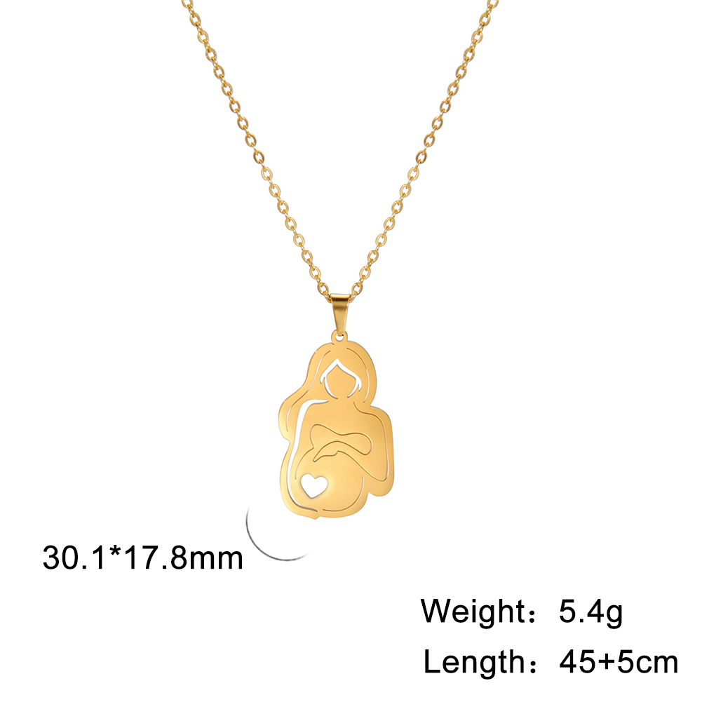 Cazador encantador colgante familiar para mamá, papá, niños, bebé, mujer embarazada, gargantilla de acero inoxidable, joyería, del Día de la madre,