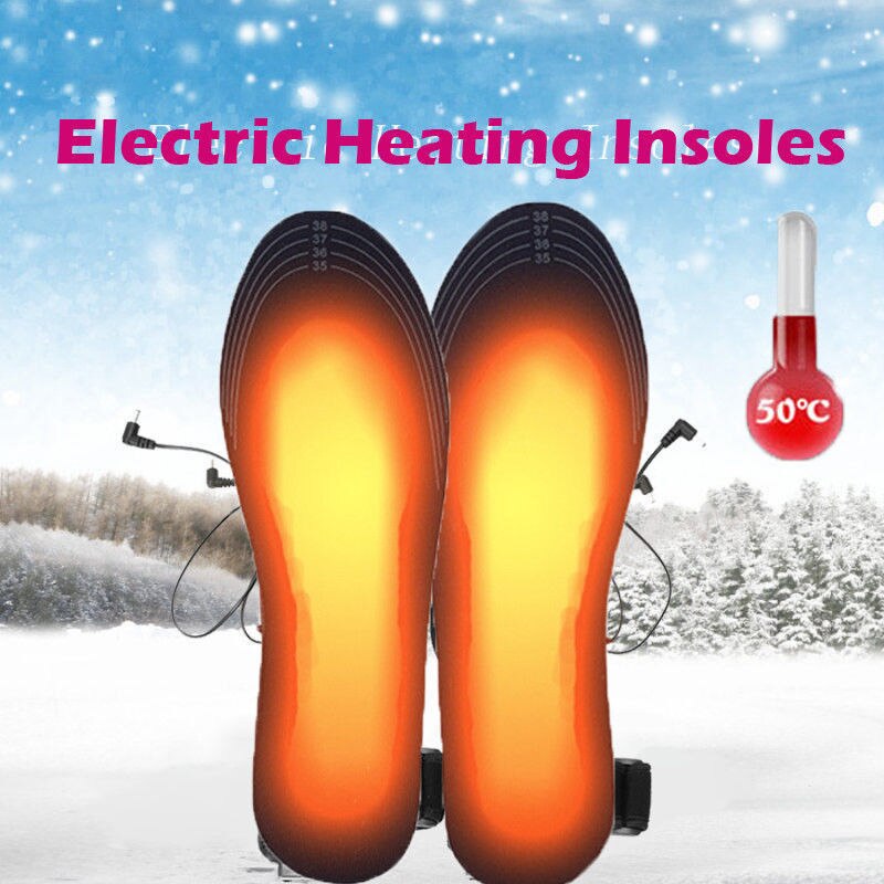 Nuttig Winter Elektrische Verwarmde Inlegzolen Warme Sokken Voeten Heater Usb Voet Winter Buiten Warmer Pads