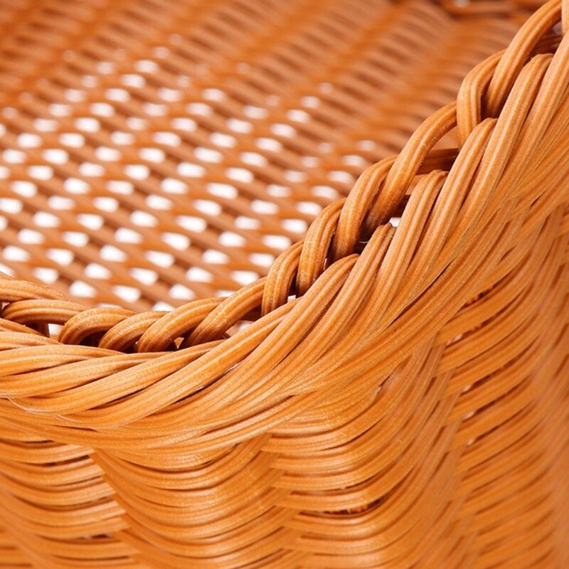 Trwałe sztuczny ratan ręcznie przenośne koszyk piknikowy tkane rattanowe kosz na zakupy kosz rattanowy